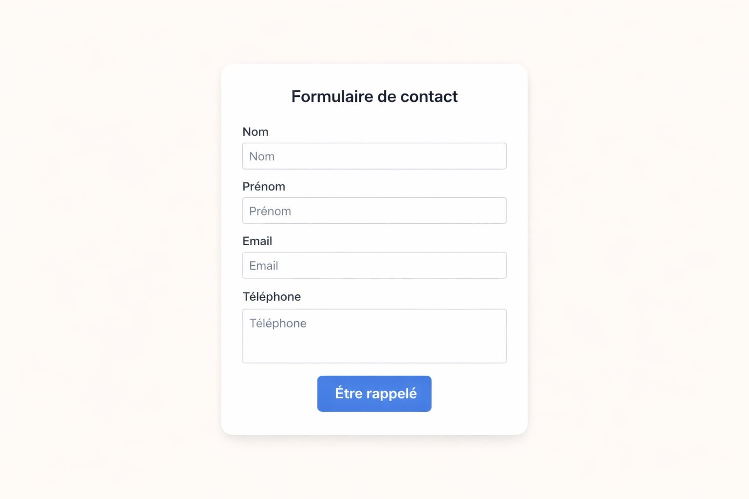 Formulaire classique basique